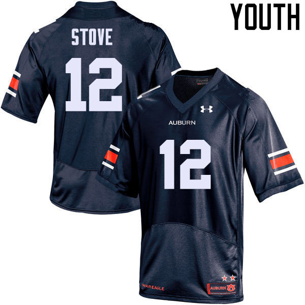 Youth Auburn Tigers #12 Eli Stove College Football Jerseys Sale-Navy - Click Image to Close